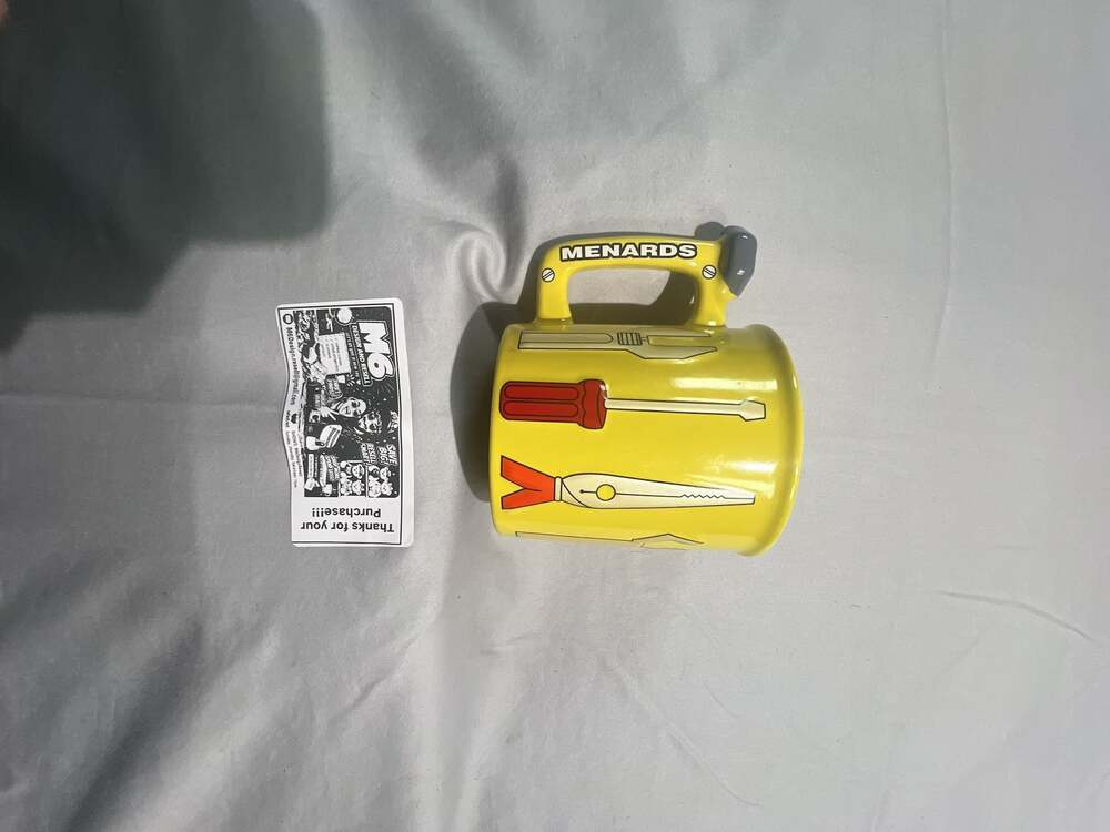 Menards Tool Handle Ceramic Coffee Mug Yellow
